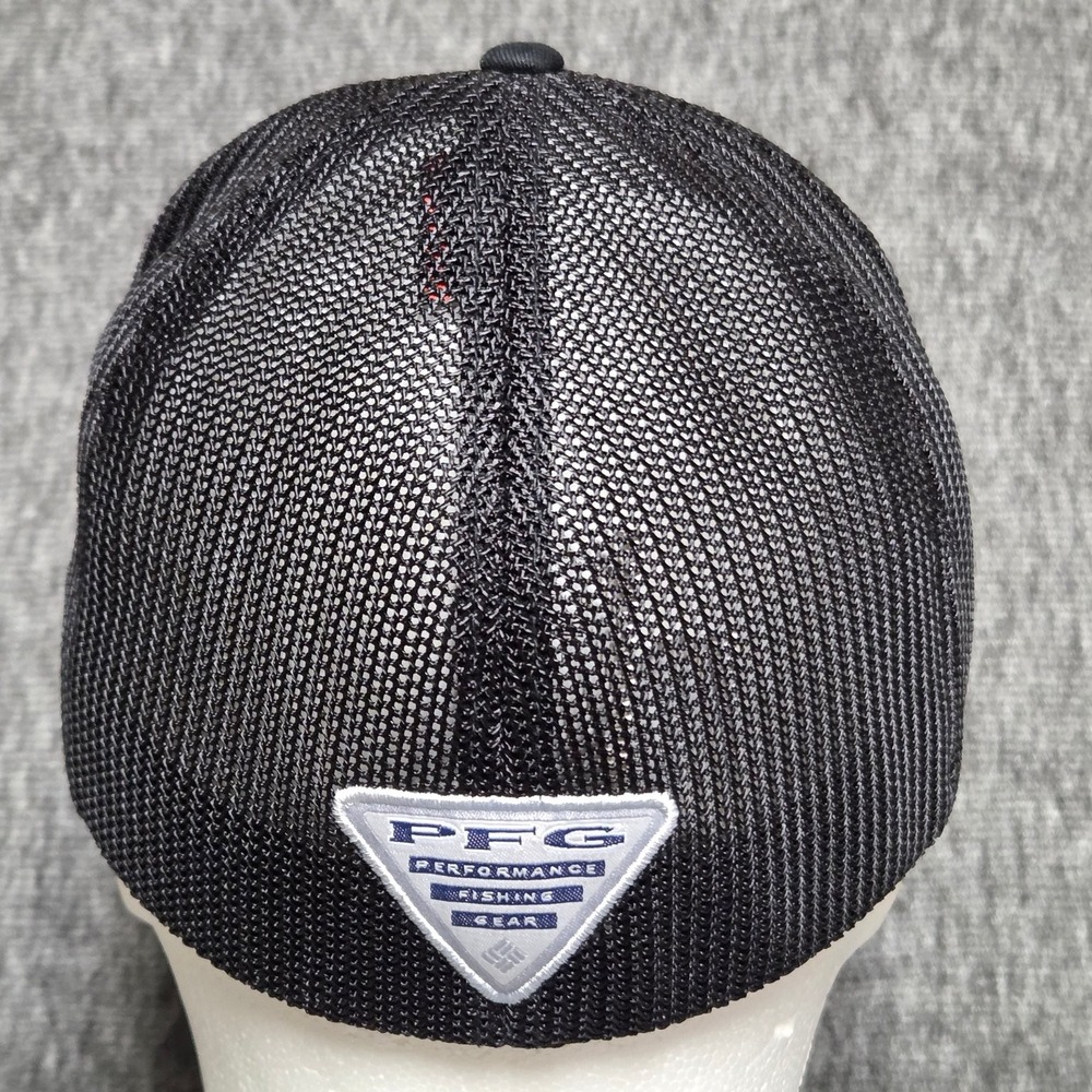 Columbia Baseball Cap Men L/XL Black PFG Flexfit Fish American Flag Mesh CU9144 - Picture 4 of 7